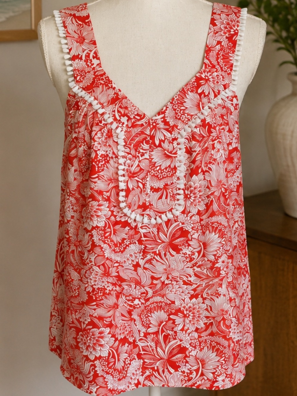 Milly of New York 100% Silk Floral V-Neck Blouse Size 6 Y2K